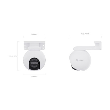 EZVIZ CS-H80x (8MP+2MP, 4mm), Camera, 4mm Lens, Pan 340°, Tilt 70°, 103° Diagonal, IR 30m, Two-Way Talk, IP65