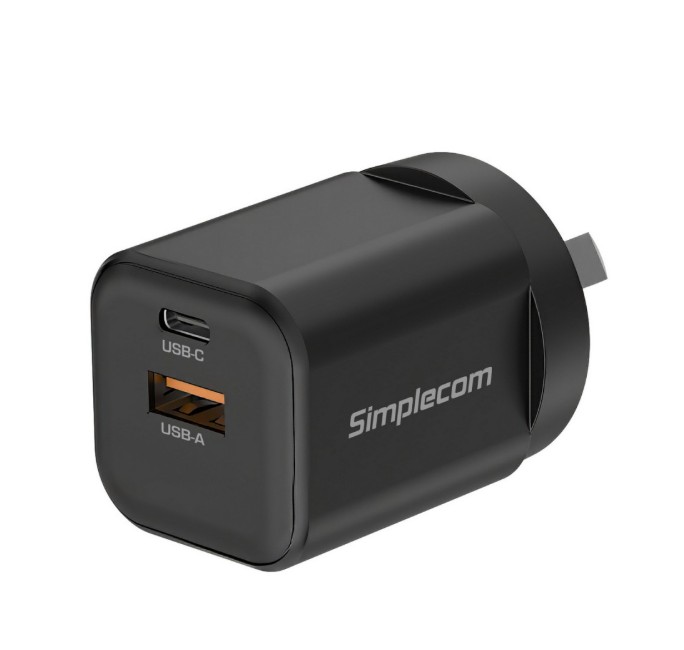 Simplecom CU235 Dual Port PD 35W Fast Wall Charger USB-C + USB-A for Phone Tablet