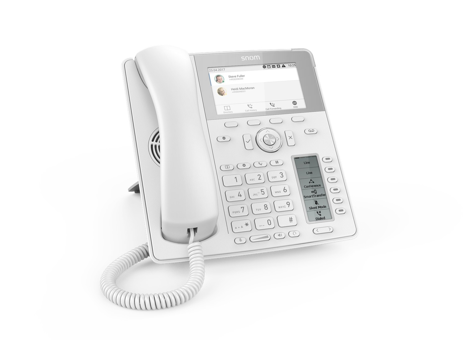 SNOM D785 IP Phone White, High-resolution 4.3 Zoll TFT colour display, 24 freely programmable function keys, Bluetooth, USB headset compatible