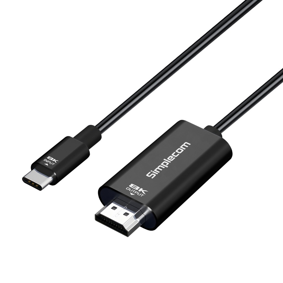 Simplecom DA324 USB-C to HDMI 2.1 Cable 2M, 8K@60Hz, DP1.4 Alt, HDCP1.4/2.3, HDR10, DSC1.1/1.2a, Audio LPCM/AC3/DTS/DTS-HD/Dolby MAT