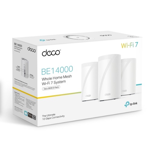 ((AMAZON ONLY))TP-Link Deco BE68 BE14000 Tri-Band Whole Home Mesh Wi-Fi 7 System (3-pack) 688 Mbps at 2.4 GHz + 4324 Mbps at 5 GHz + 8647 Mbps at 6 GH