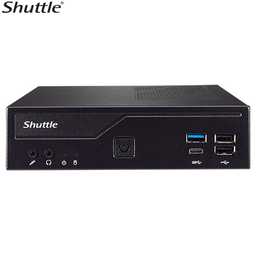 Shuttle DH610 Slim Mini PC 1L Barebone - Intel 12th/13th/14th Gen , 2xDDR4, 2.5' HDD/SSD bay, 2xLAN (1G & 2.5G), 2xRS232, HDMI, 2xDP, 120W, Vesa