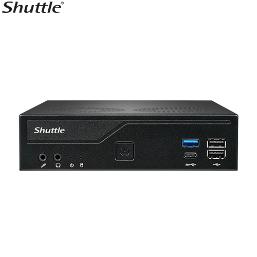 Shuttle DH610 V2 Slim Mini PC 1L Barebone - Intel 14400T, 16GB DDR5, 512GB NVMe SSD, 2.5' HDD/SSD bay, 2xLAN (1G & 2.5G), 2xRS232, HDMI, 2xDP, 120W