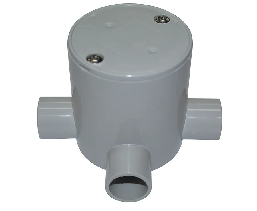 JUNCTION BOX DEEP 3 WAY ENTRY 25MM GREY (pack of 10)