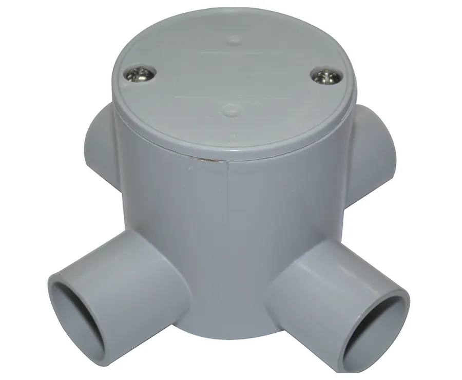 JUNCTION BOX DEEP 4 WAY ENTRY 25MM GREY (pack of 10)
