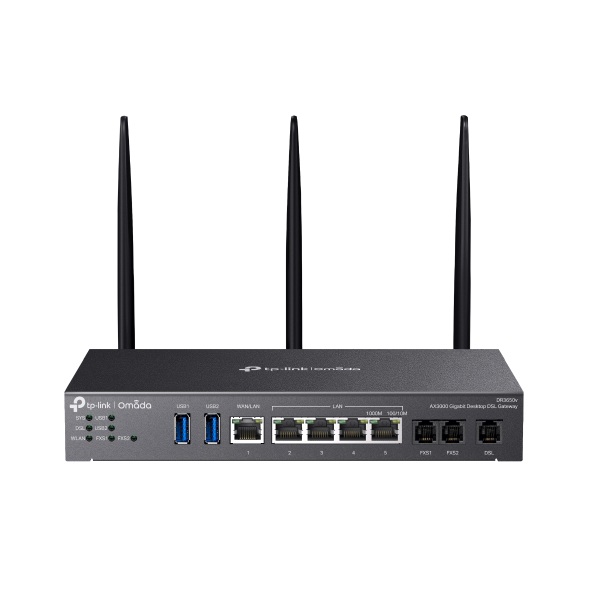 TP-Link DR3650v Omada AX3000 Wi-Fi 6 Gigabit Desktop DSL Gateway, 574Mbps@2.4GHz + 2402Mbps@5GHz(HE160), VDSL2 35b 350/60, VoIP