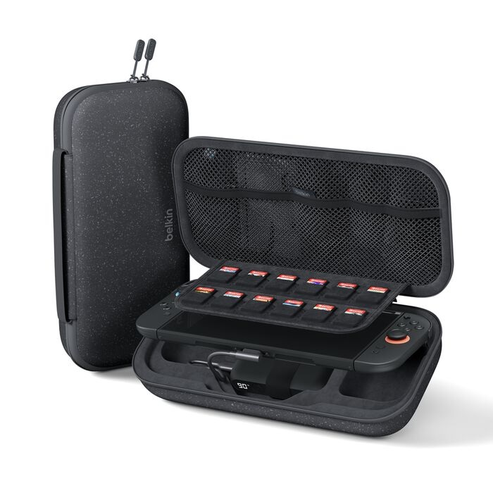 Belkin Gaming Charging Case 20W For Nintendo Switch 2 - (ENA001fqCH), Detachable 10K Power Bank, USB-C to USB-C Cable (20 cm), 2 Years Warranty