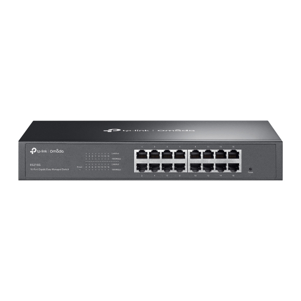 TP-Link ES216G Omada 16-Port Gigabit Easy Managed Switch, Flow Control, Loopback Detection, Port Isolation, Port Mirroring, LAG, VLAN, IGMP Snoopi