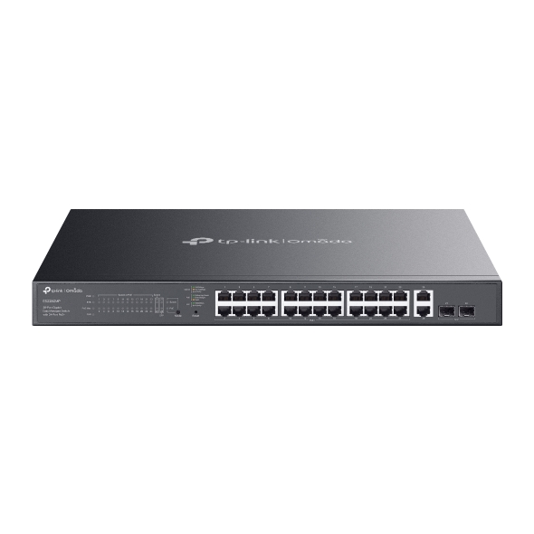 TP-Link ES228GMP Omada 28-Port Gigabit Easy Managed Switch with 24-Port PoE+, Fast PoE, Perpetual PoE, Flow Control, Loopback Detection, Port Iso