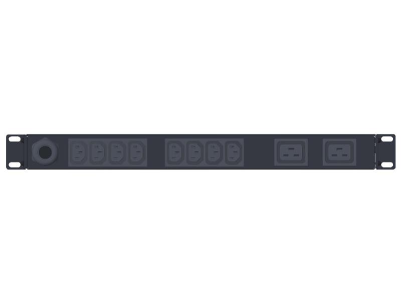 Vertiv Geist F0126849 Basic Horizontal PDU, 16A, 230V, 1U, 8x IEC C13, 2x C19 outputs, 3m C20 Input