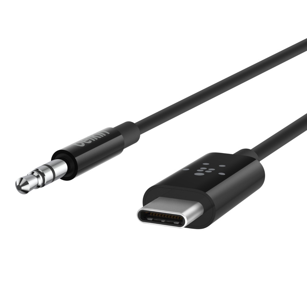Belkin RockStar 3.5mm Audio Cable with USB-C Connector(0.9M) -Black (F7U079bt03-BLK), Superior Audio, Apple iPhone, USB-IF Certified, 2 Years Warranty