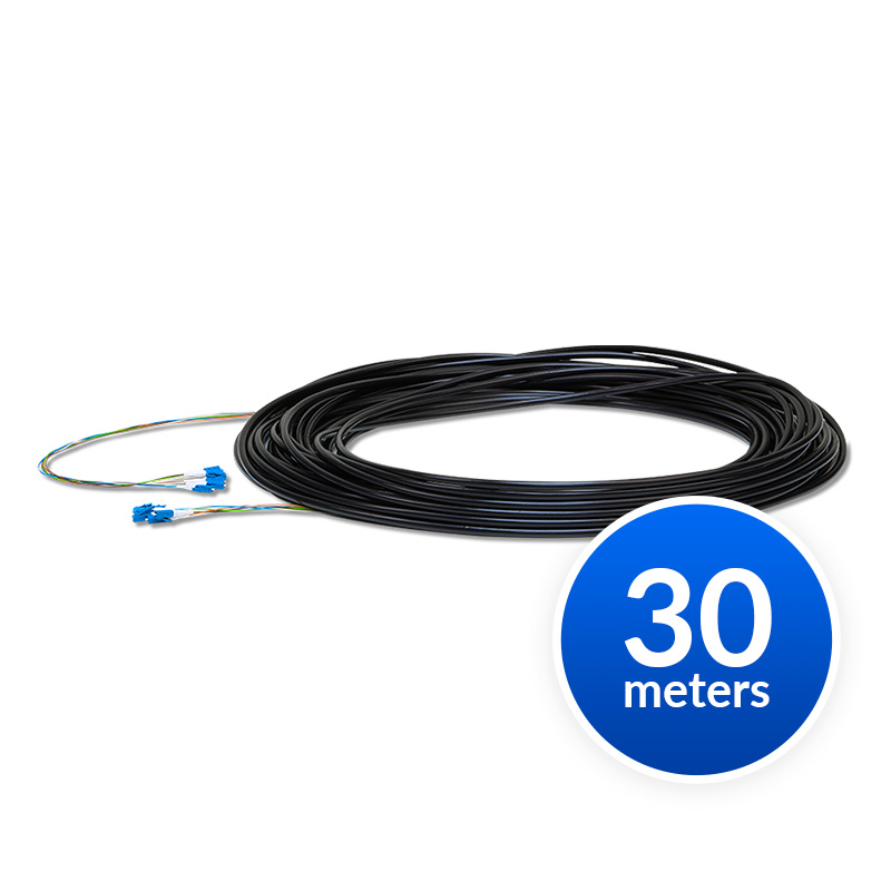 Ubiquiti Single-Mode Lightweight Fiber Cable, Lenth 30m, Outdoor Jacket, Kevlar Yarn For Added Tensile Strength, Weatherproof Tape