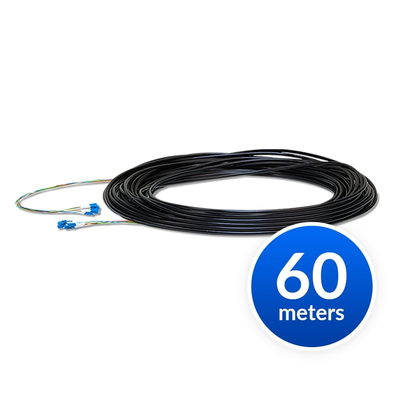 Ubiquiti Single-Mode Lightweight Fiber Cable, Lenth 60m, Outdoor-Rated, Kevlar Yarn For Added Tensile Strength, Weatherproof Tape
