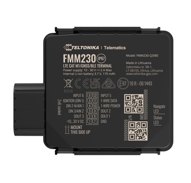 Teltonika FMM230 - Water-Resistant 4G LTE Cat M1 Tracker with Flexible Inputs Configuration, IP67, CAT M1