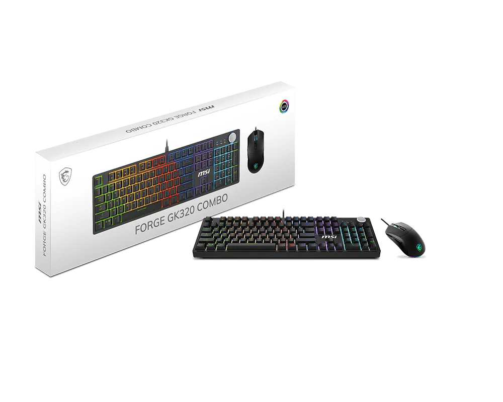 MSI FORGE GK320 GAMING KEYBOARD AND MOUSE COMBO PACK