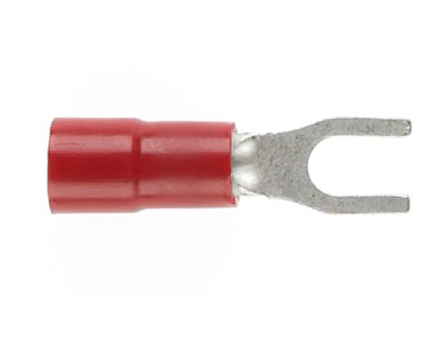 Forked Spade 3mm Red (pack of 100)