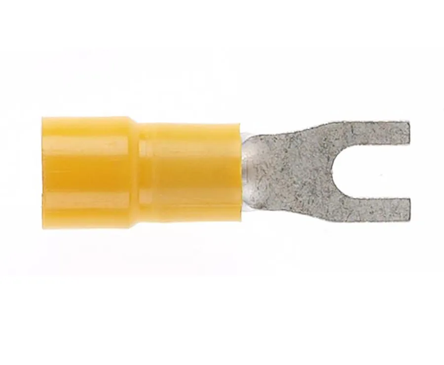 Forked Spade 4mm Yellow (pack of 50)