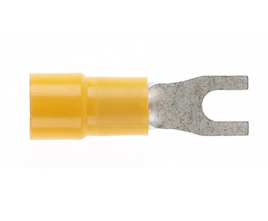 Forked Spade 4mm Yellow DG (pack of 50)
