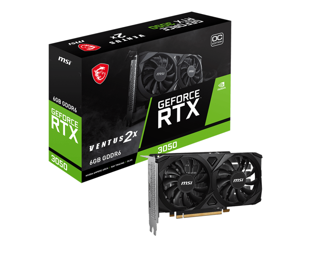 6GB MSI RTX 3050 VENTUS 2X E 6G OC GPU