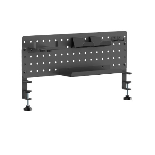 Brateck GMPB-05-02-B Clamp-on desk Pegboard Organizer with Storage Kits (Black) (LS)