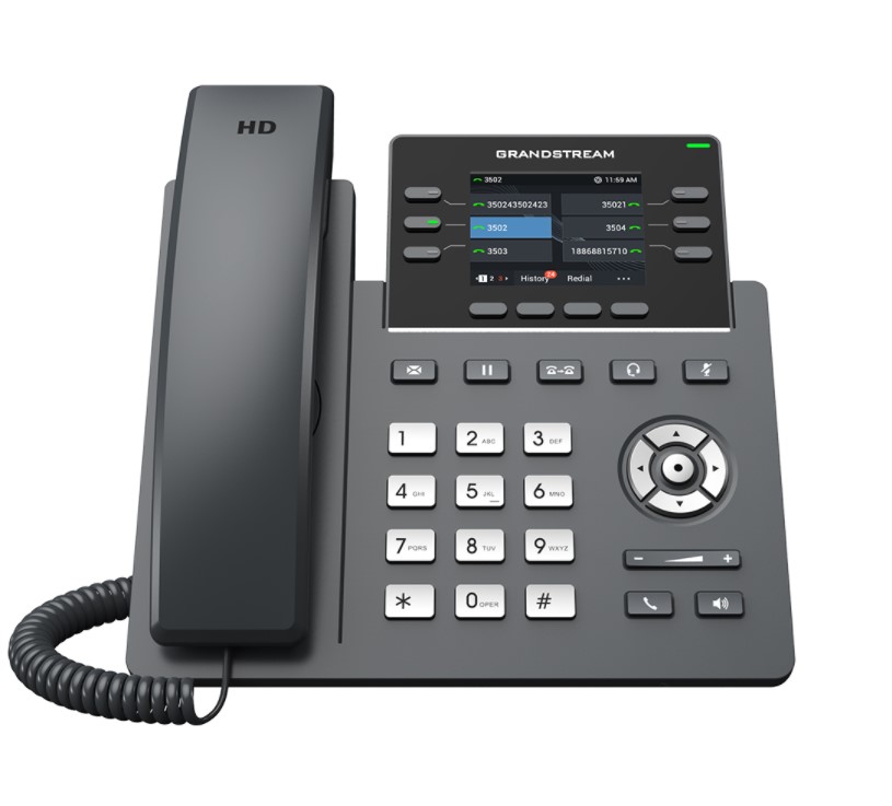 Grandstream GRP2613W 6 Lines, 6 SIP Accounts, 2.8 in scrn, PoE + GigE, Color, WiFi, HD Audio