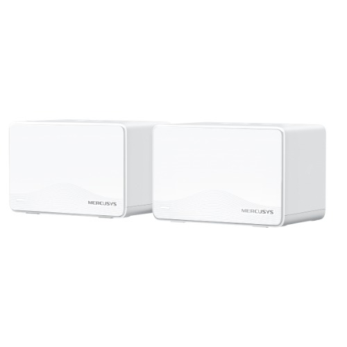 Mercusys Halo H25BE(2-pack) BE3600 Whole Home Mesh Wi-Fi 7 System, 460 m², 688 Mbps at 2.4 GHz, 2880 Mbps at 5 GHz, MLO, 4096-QAM, OFDMA, EHT160 on 5