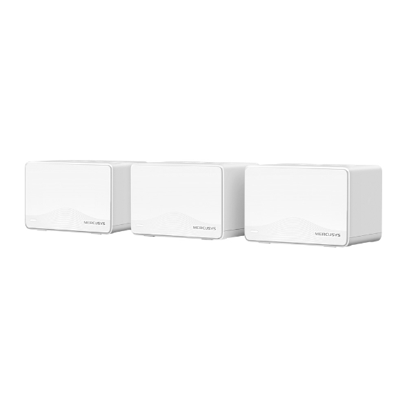 Mercusys Halo H25BE(3-pack) BE3600 Whole Home Mesh Wi-Fi 7 System, 650m², 688 Mbps at 2.4 GHz, 2880 Mbps at 5 GHz, MLO, 4096-QAM, OFDMA, EHT160 on 5