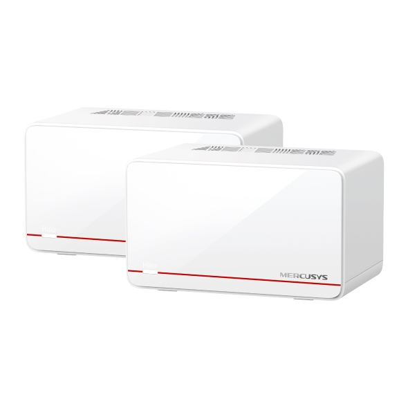 Mercusys Halo H37BE(2-pack) BE6500 Whole Home Mesh Wi-Fi 7 System, 688 Mbps at 2.4 GHz, 5760 Mbps at 5 GHz,, MLO, 4096-QAM, OFDMA, EHT160 on 5GHz