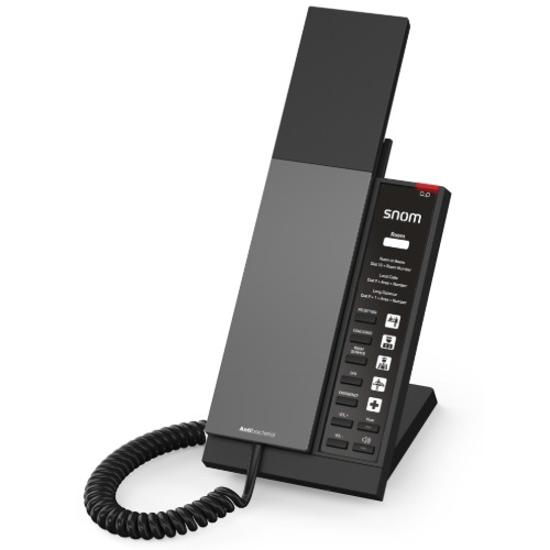 Snom HD340A – Analogue Slim Guest Room Phone, Five speed‑dial buttons, Customisable faceplate, Hearing‑aid compatible