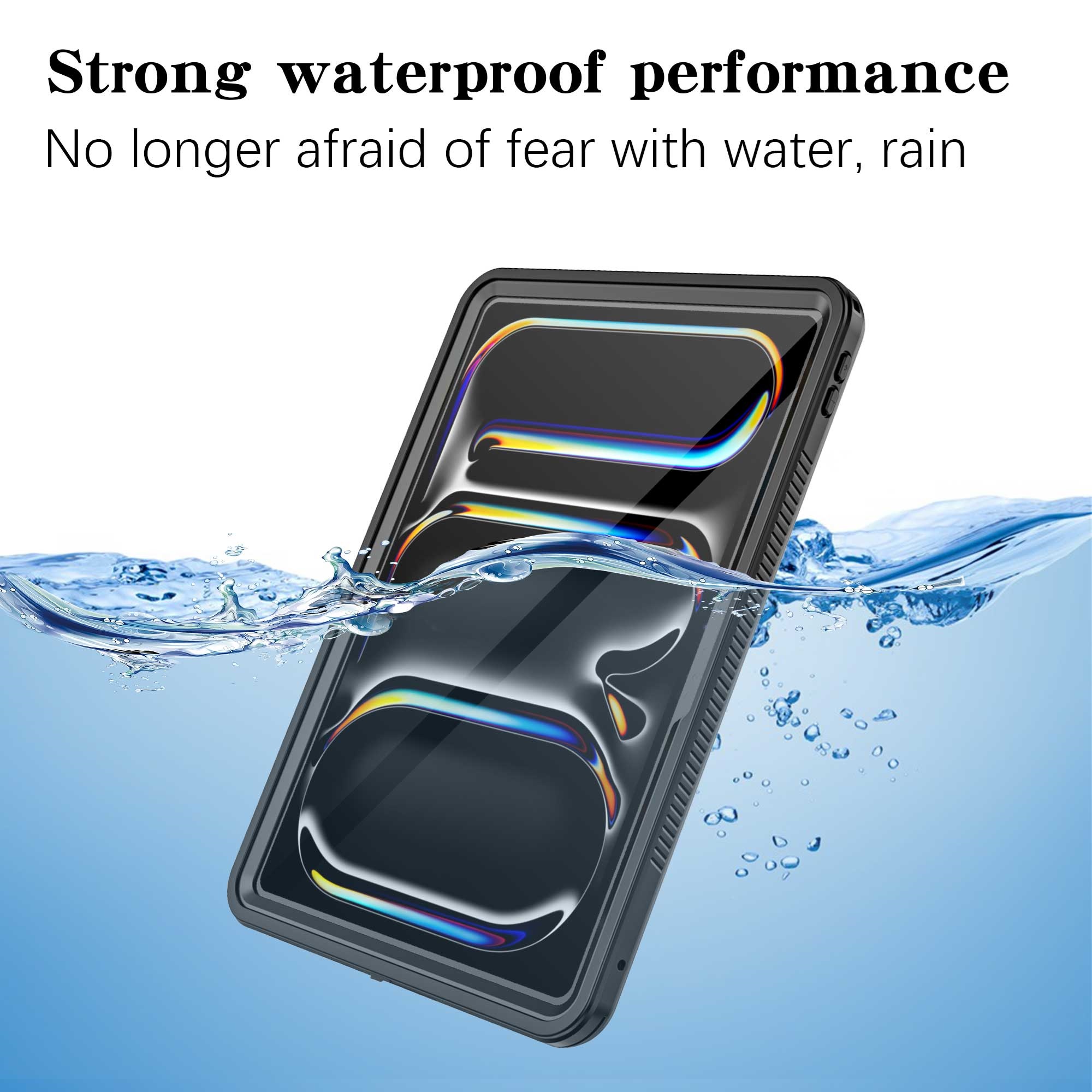 USP Apple iPad Pro (11') (M5/M4) (6th/5th Gen) WaterProof Case Black - IP68, Reliable & Durable, Drop Protection, Pen Holder, 5 Years Warranty
