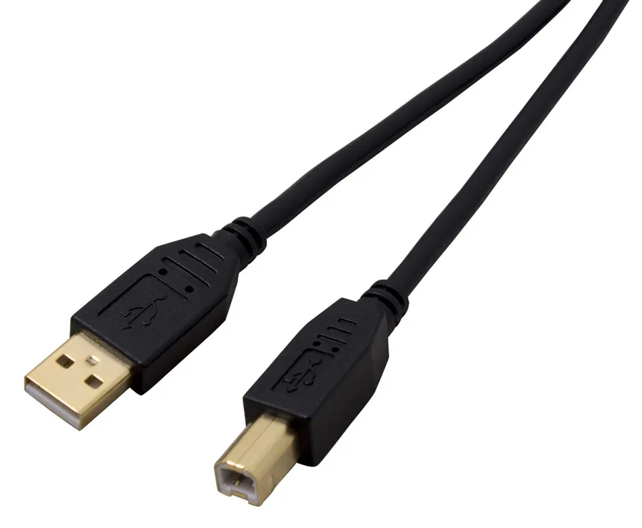 CABLE USB 2.0 A-B GOLD/P BLACK M-M 2M