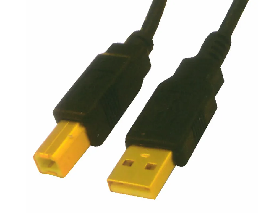 CABLE USB 2.0 A-B GOLD/P BLACK M-M 3M