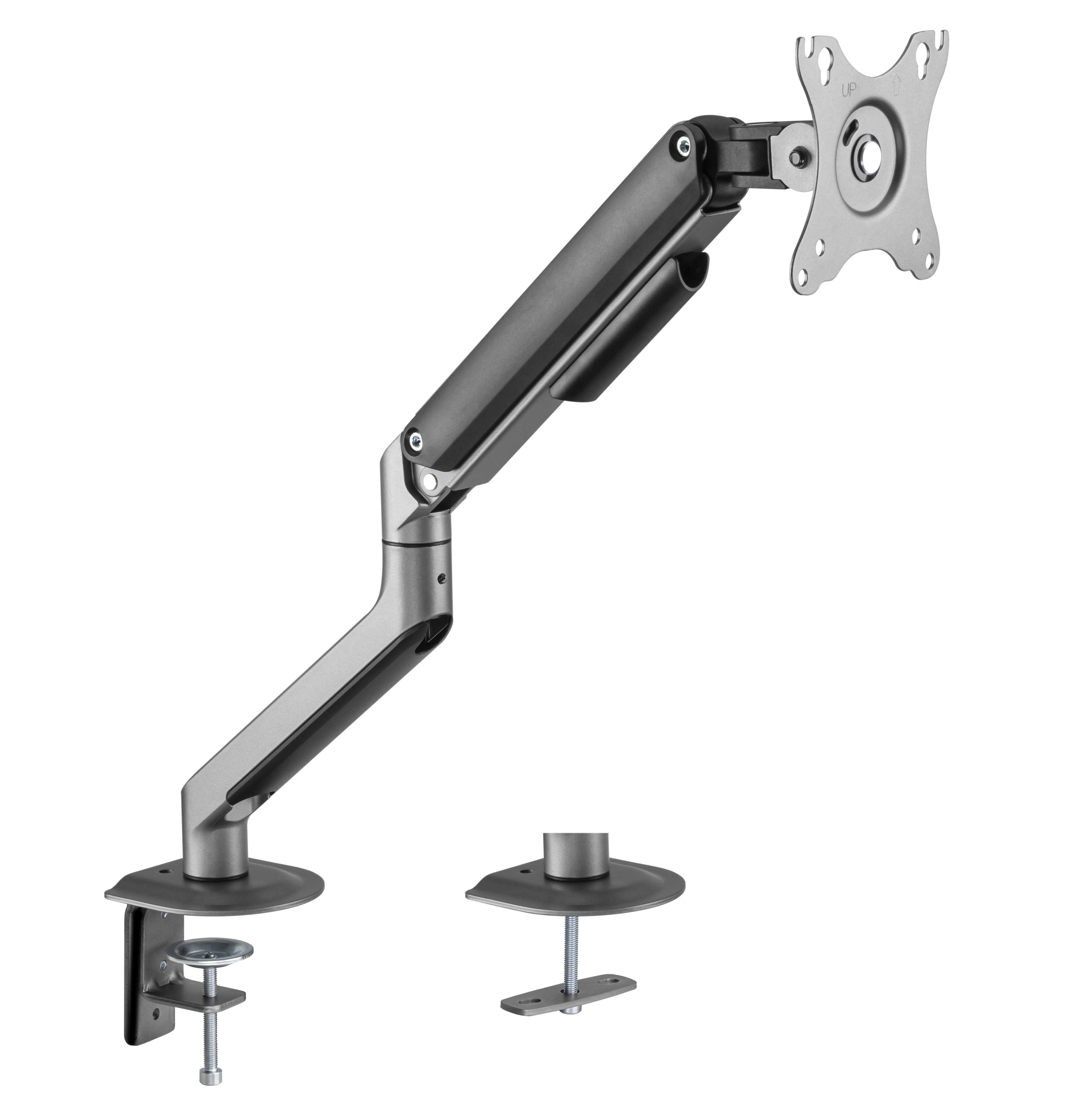 INFINITY Grey Single Monitor Economical Spring-Assisted Monitor Arm support 17”-32”, up to 9kg - INF751-C012
