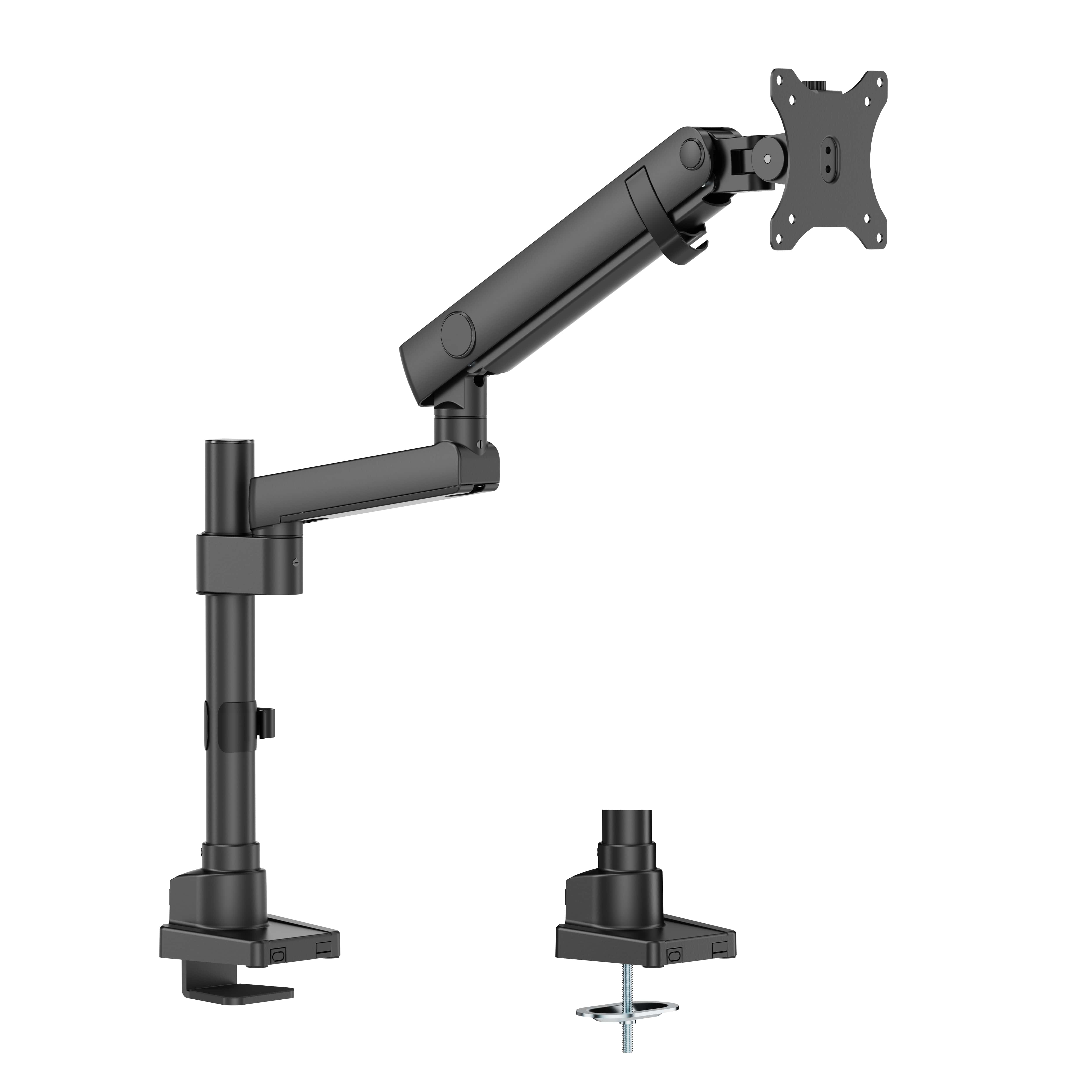 INFINITY Black Single Screen Pole-Mounted Heavy-Duty Mechanical Spring Monitor Arm support 17”-40”, up to 12kg - INF752-C012P