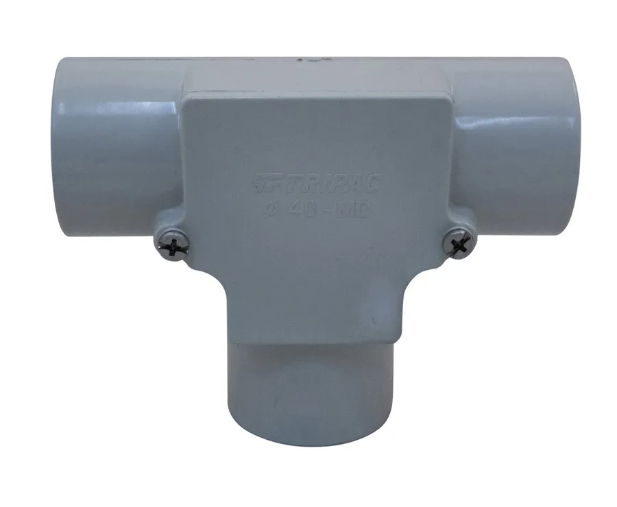 FITTING INSPECTION TEE PVC 40MM GREY (pack of 5)