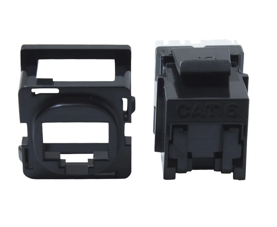 JACK SHUTTERED CAT6 K/110 BLACK (pack of 10)