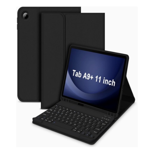 USP Samsung Galaxy Tab A11+ / Tab A9+ (11') Keyboard Case Cover Black - Ultra-Slim, Lightweight, Auto Wake/Sleep Function, 5 Years Warranty