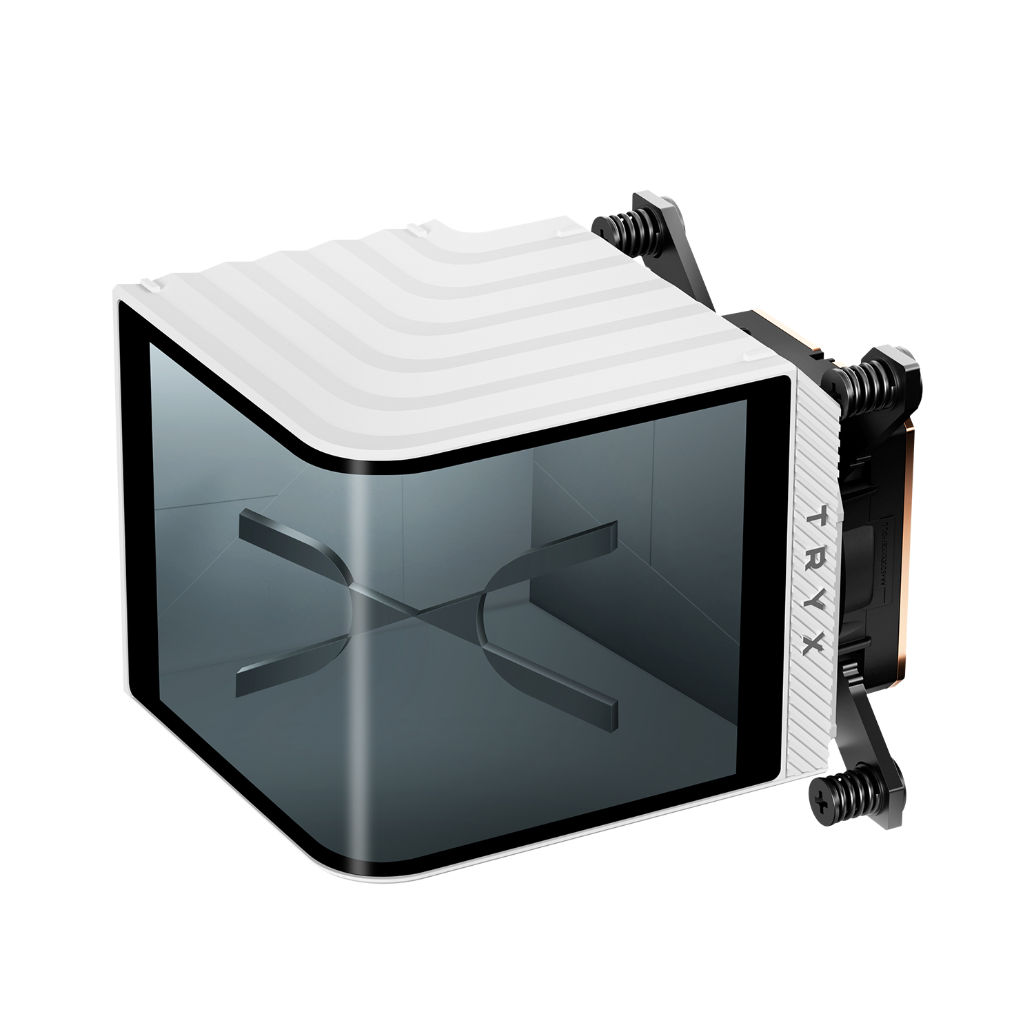 TRYX PANORAMA WB WHITE L-SHAPED AMOLED SCREEN LIQUID COOLER WATER BLOCK