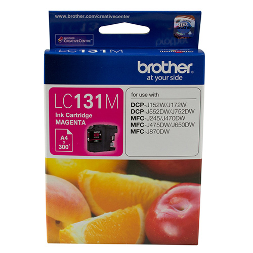 Brother LC-131M Megenta Ink Cartridge - to suit DCP-J152W/J172W/J552DW/J752DW/MFC-J245/J470DW/J475DW/J650DW/J870DW - up to 300 pages