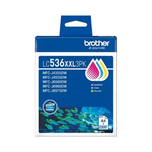 Brother *NEW* LC536XXL 3PK VALUE PACK 1X CYAN, 1X MAGENTA, 1X YELLOW