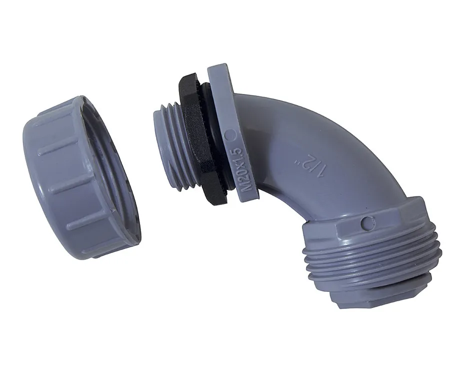FITTING CNM 90DEG FIXED PVC M25