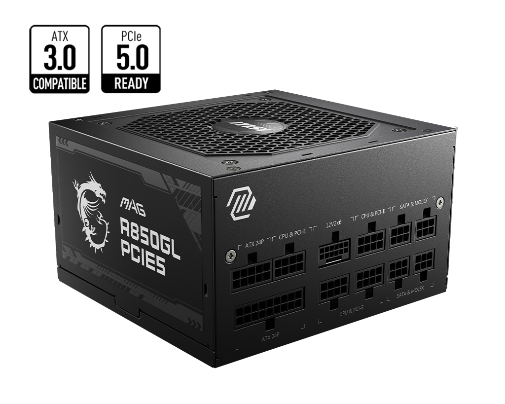 850W MSI MAG A850GL PCIE5 POWER SUPPLY