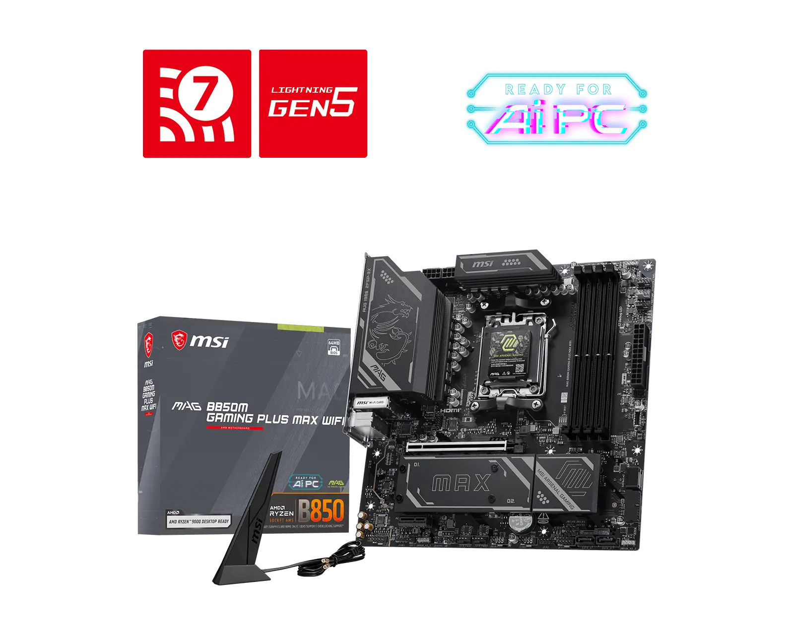 MSI MAG B850M GAMING PLUS MAX WIFI MOTHERBOARD