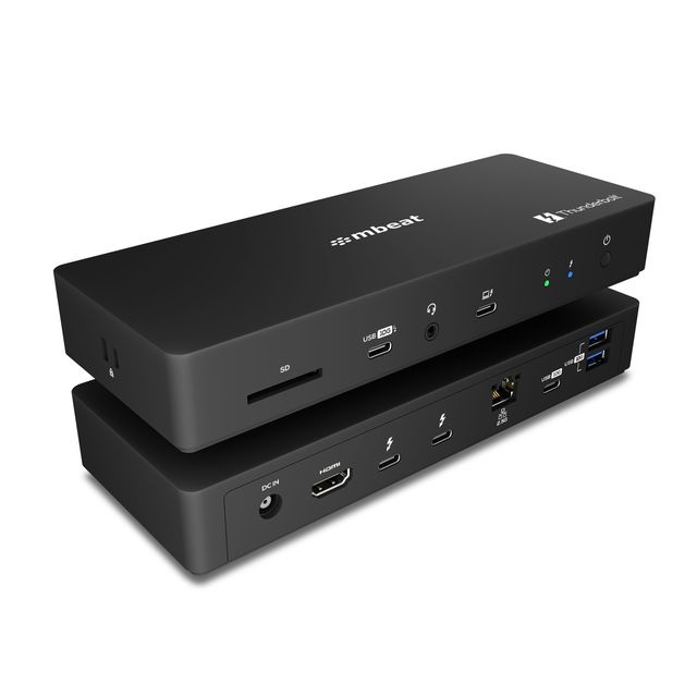 mbeat Thunderbolt™4 / USB4 Docking Station – 40Gbps, Dual 4K/8K, 96W PD, 2.5GbE, HDMI 2.1, 12 Ports