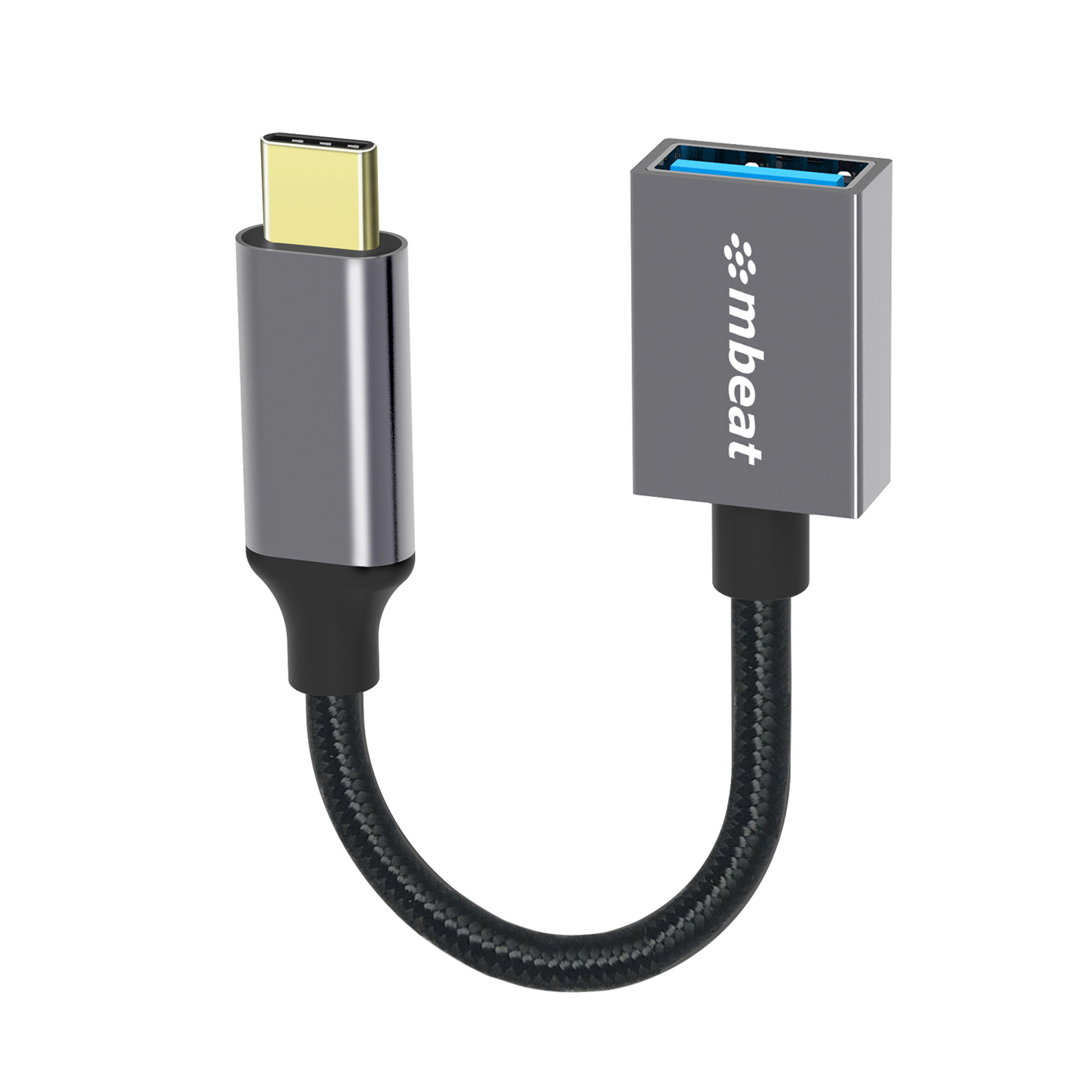 mbeat® Tough Link USB-C to USB 3.0 Adapter with Cable - Space Grey Package Weight: 25g Cable Length: 15cm