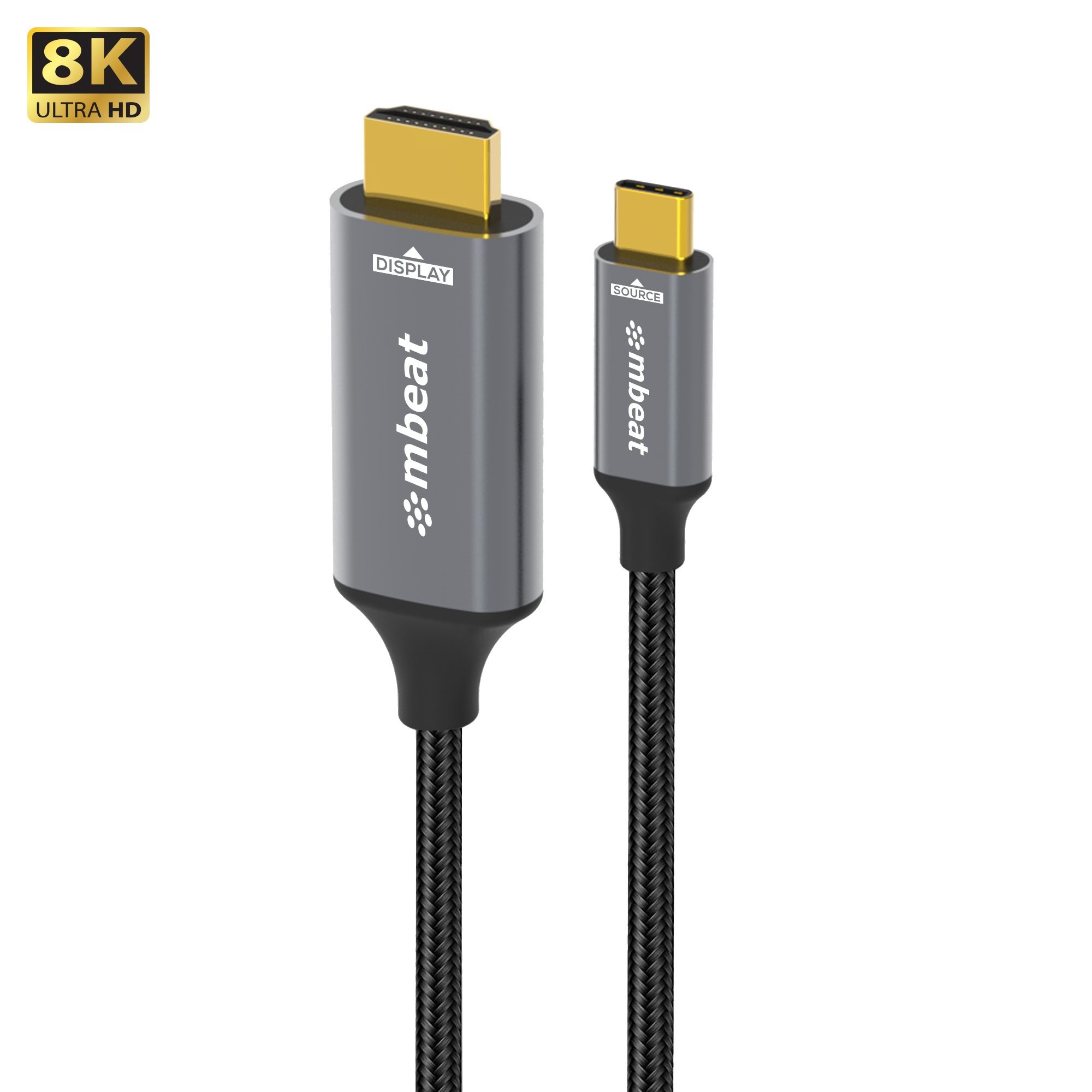 mbeat® Tough Link 8K 1.8m USB-C to HDMI Cable Host Interface: USB-C Output Interface: HDMI USBC-C HDMI Package Weight: 101.3g