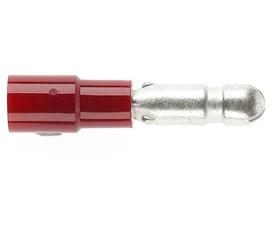 Male Bullet 4mm Red DG (pack of 100)