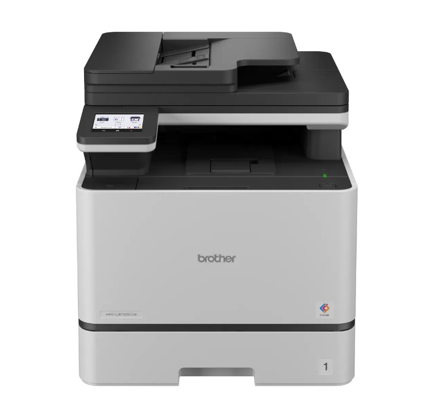 Brother MFC-L8730CDW Colour Laser Multi-Function Centre. Print, scan, copy and fax. Up to 31ppm mono and colour print with automatic duplex.