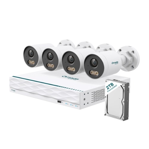 TP-Link Omada B5S4-2T 5MP Bullet PoE Security Camera System with 2TB HDD, 4 Cameras with 16-Channel NVR (Omada Camera)