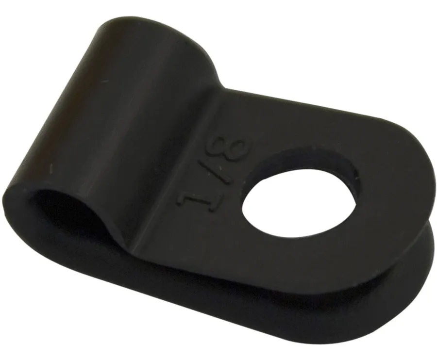 P Clip Nylon 6.4 mm Cable Black (pack of 100)